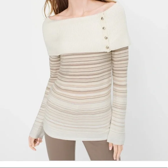 White House Black Market Off-the-Shoulder Sweater - Picture 2 of 8